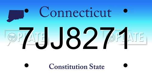 7JJ8271 Connecticut License Plate