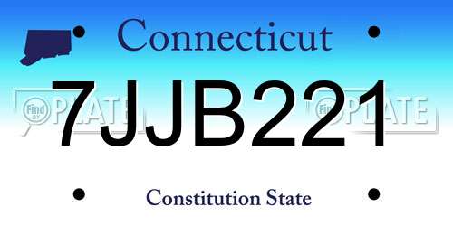 7JJB221 Connecticut License Plate