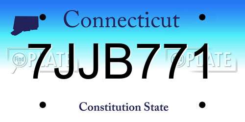 7JJB771 Connecticut License Plate