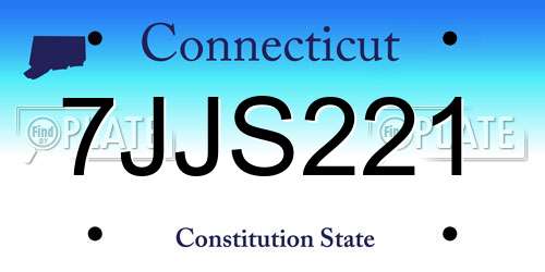 7JJS221 Connecticut License Plate