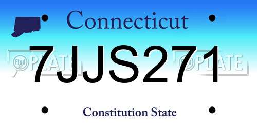 7JJS271 Connecticut License Plate