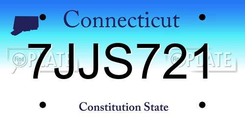 7JJS721 Connecticut License Plate
