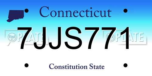 7JJS771 Connecticut License Plate