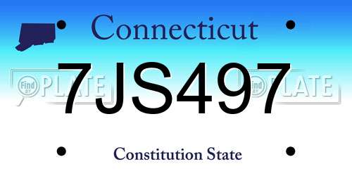 7JS497 Connecticut License Plate