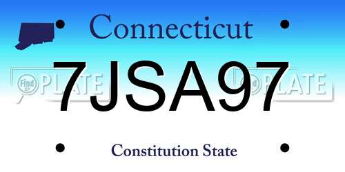7JSA97 Connecticut License Plate