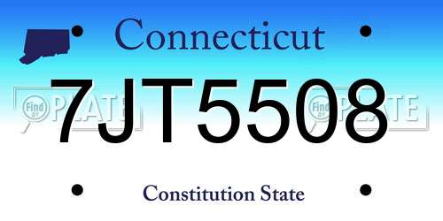 7JT5508 Connecticut License Plate
