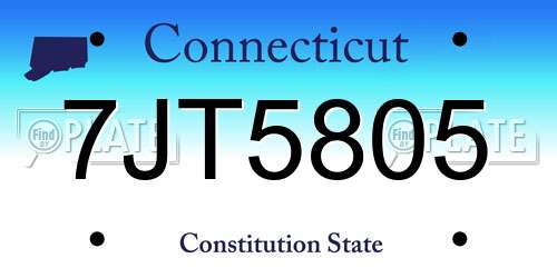 7JT5805 Connecticut License Plate