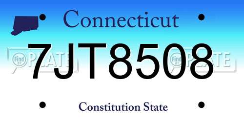 7JT8508 Connecticut License Plate