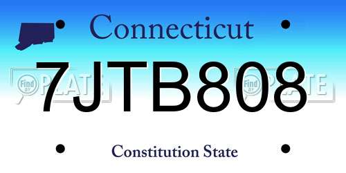 7JTB808 Connecticut License Plate