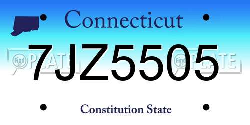 7JZ5505 Connecticut License Plate