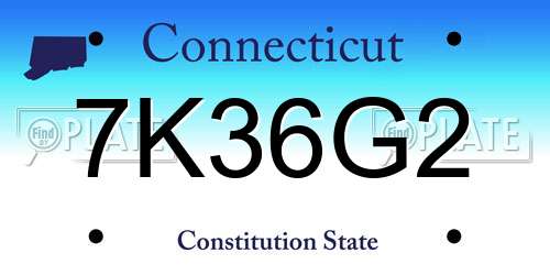 7K36G2 Connecticut License Plate