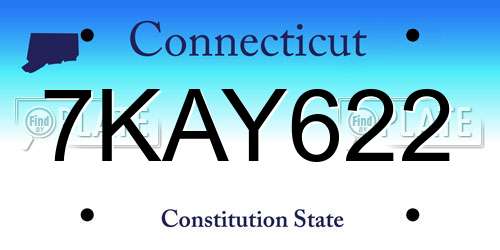 7KAY622 Connecticut License Plate