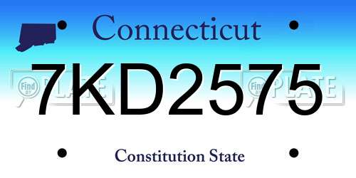 7KD2575 Connecticut License Plate