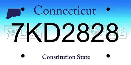 7KD2828 Connecticut License Plate