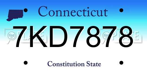 7KD7878 Connecticut License Plate