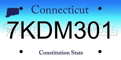 7KDM301 Connecticut License Plate
