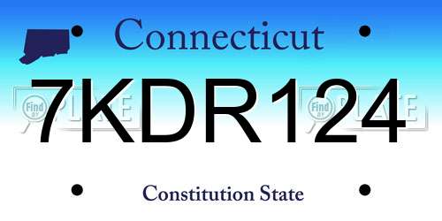 7KDR124 Connecticut License Plate