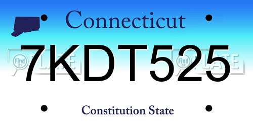 7KDT525 Connecticut License Plate
