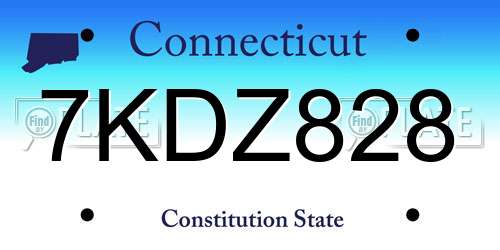 7KDZ828 Connecticut License Plate