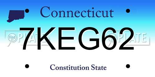 7KEG62 Connecticut License Plate