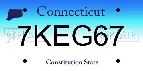 7KEG67 Connecticut License Plate