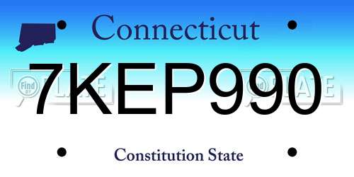 7KEP990 Connecticut License Plate