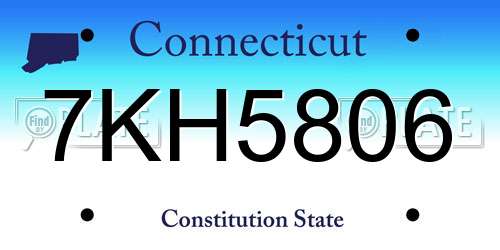 7KH5806 Connecticut License Plate