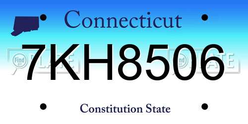 7KH8506 Connecticut License Plate