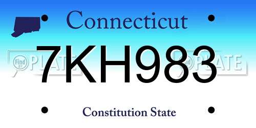7KH983 Connecticut License Plate