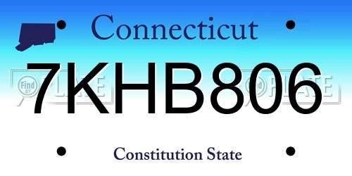 7KHB806 Connecticut License Plate