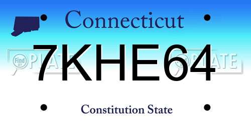 7KHE64 Connecticut License Plate