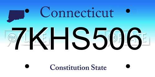 7KHS506 Connecticut License Plate