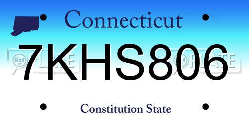7KHS806 Connecticut License Plate
