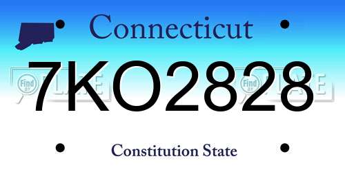 7KO2828 Connecticut License Plate