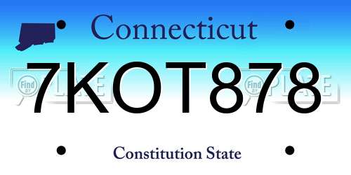 7KOT878 Connecticut License Plate