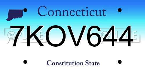 7KOV644 Connecticut License Plate