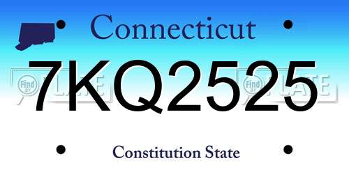 7KQ2525 Connecticut License Plate