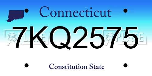 7KQ2575 Connecticut License Plate