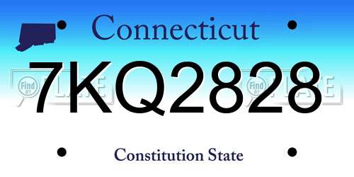 7KQ2828 Connecticut License Plate