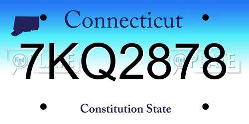 7KQ2878 Connecticut License Plate