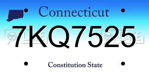 7KQ7525 Connecticut License Plate