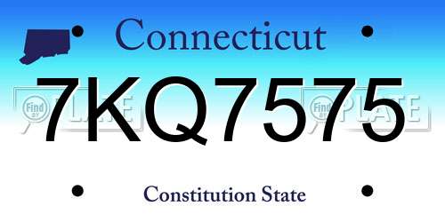 7KQ7575 Connecticut License Plate