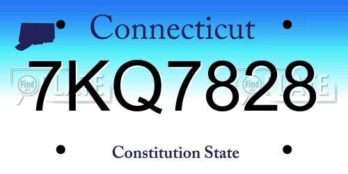 7KQ7828 Connecticut License Plate