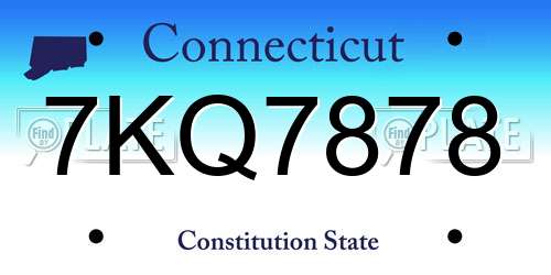 7KQ7878 Connecticut License Plate