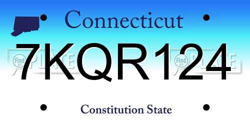7KQR124 Connecticut License Plate