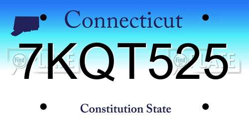 7KQT525 Connecticut License Plate