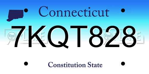 7KQT828 Connecticut License Plate