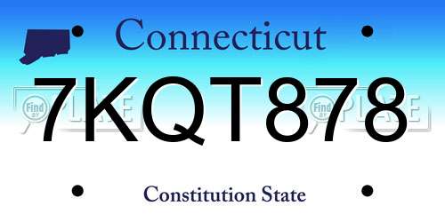 7KQT878 Connecticut License Plate