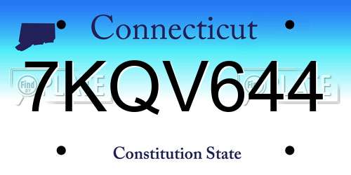 7KQV644 Connecticut License Plate