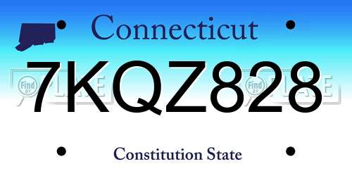 7KQZ828 Connecticut License Plate